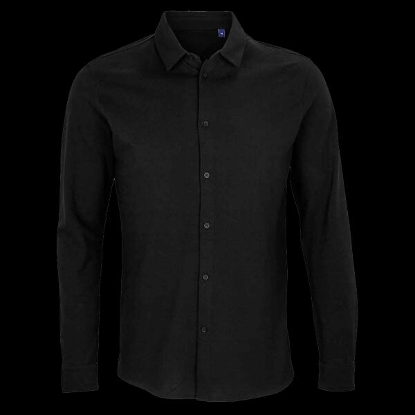 NEOBLU Basile Organic Cotton Long Sleeve Piqué Shirt Thumbnail