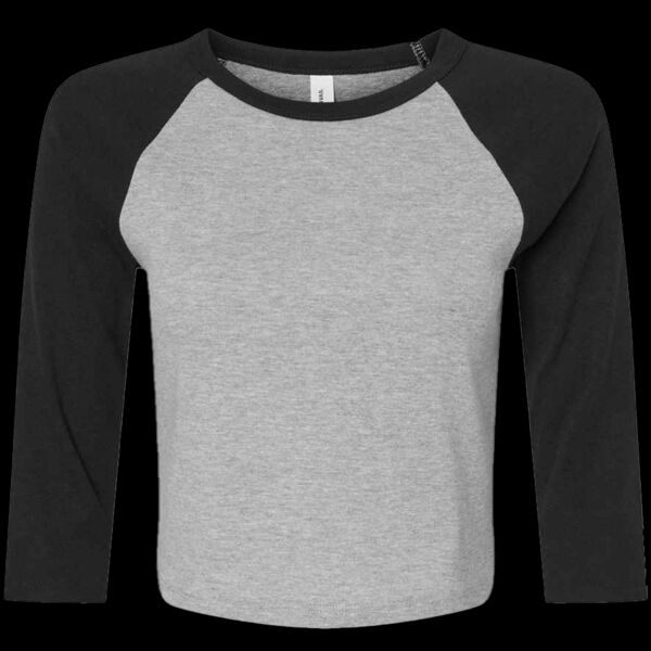 Bella Ladies Micro Rib 3/4 Raglan Baby T-Shirt Thumbnail