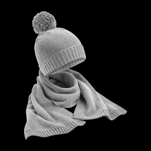 Beechfield Knitted Scarf and Beanie Gift Set Thumbnail