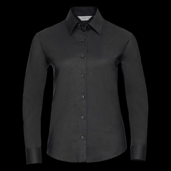 Russell Collection Ladies Long Sleeve Easy Care Oxford Shirt Thumbnail