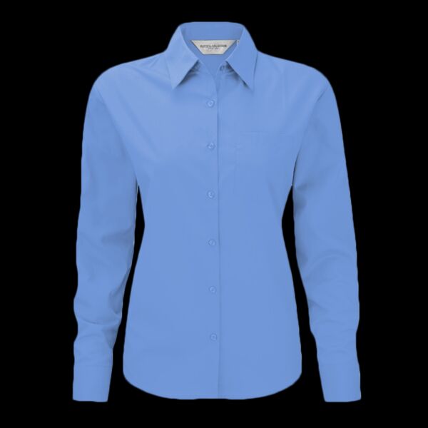 Russell Collection Ladies Long Sleeve Easy Care Poplin Shirt Thumbnail