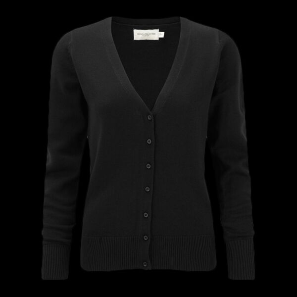 Russell Collection Ladies Cotton Acrylic V Neck Cardigan Thumbnail