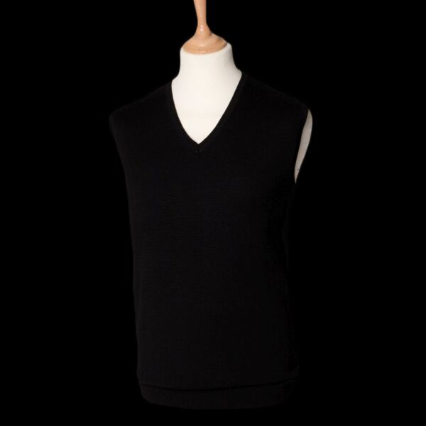 Henbury Lightweight Sleeveless Cotton Acrylic V Neck Sweater Thumbnail