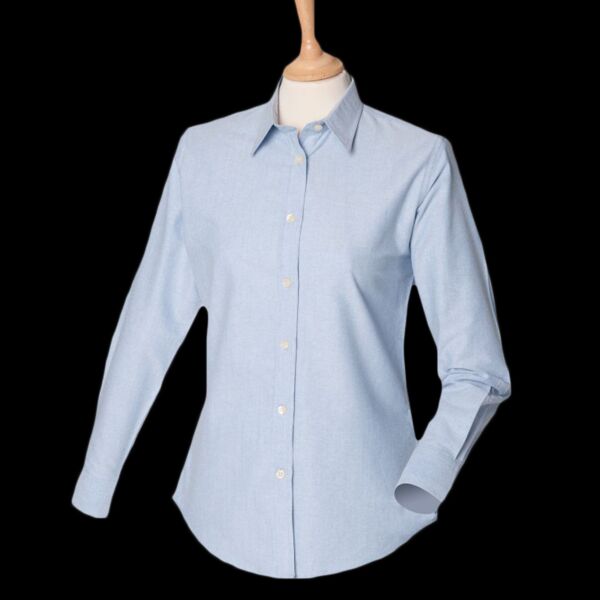Henbury Ladies Long Sleeve Classic Oxford Shirt Thumbnail