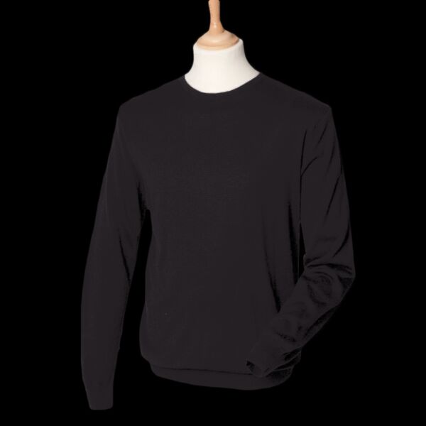 Henbury Lightweight Cotton Acrylic Crew Neck Sweater Thumbnail