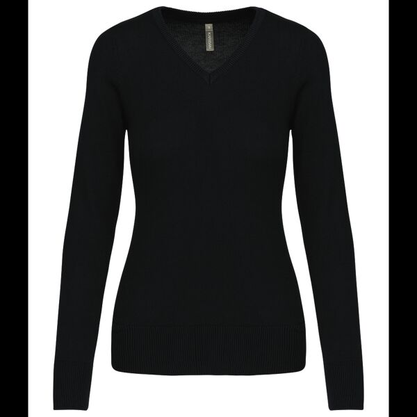 Kariban Ladies Cotton Acrylic V Neck Sweater Thumbnail