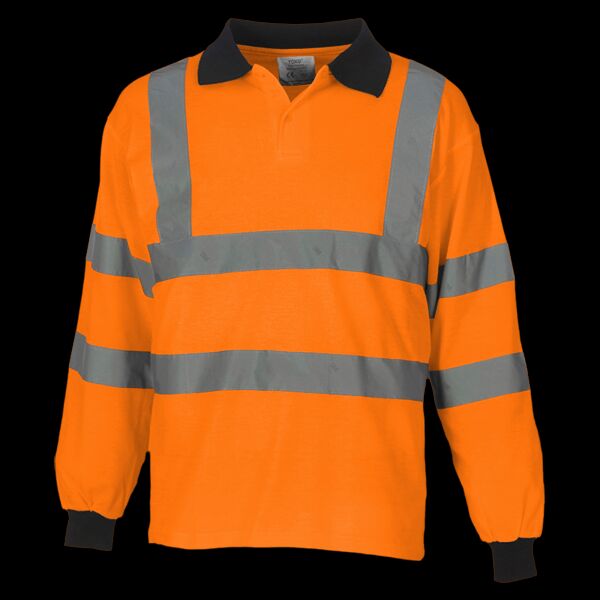 Yoko Hi-Vis Long Sleeve Polo Shirt Thumbnail