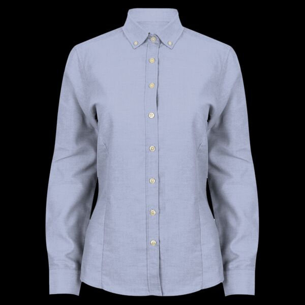 Henbury Ladies Modern Long Sleeve Regular Fit Oxford Shirt Thumbnail