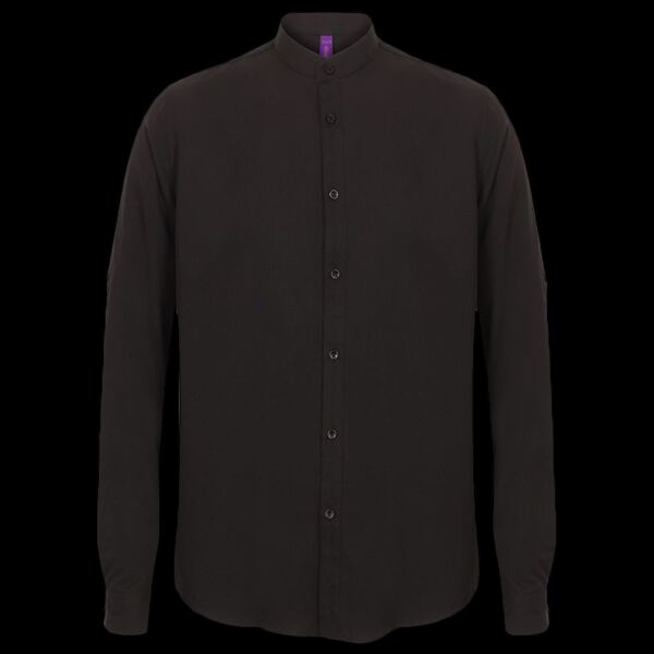Henbury Mandarin Roll Sleeve Anti-Bac Wicking Shirt Thumbnail