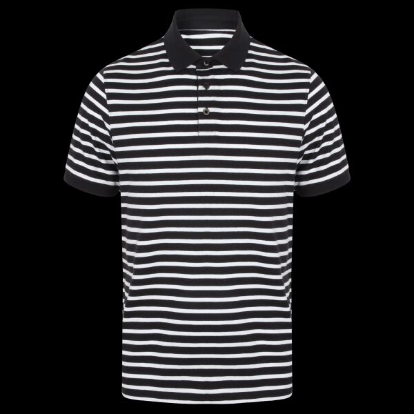 Front Row Striped Jersey Polo Shirt Thumbnail