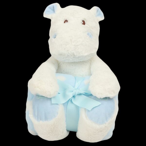 Mumbles Hippo with Printed Fleece Blanket Thumbnail