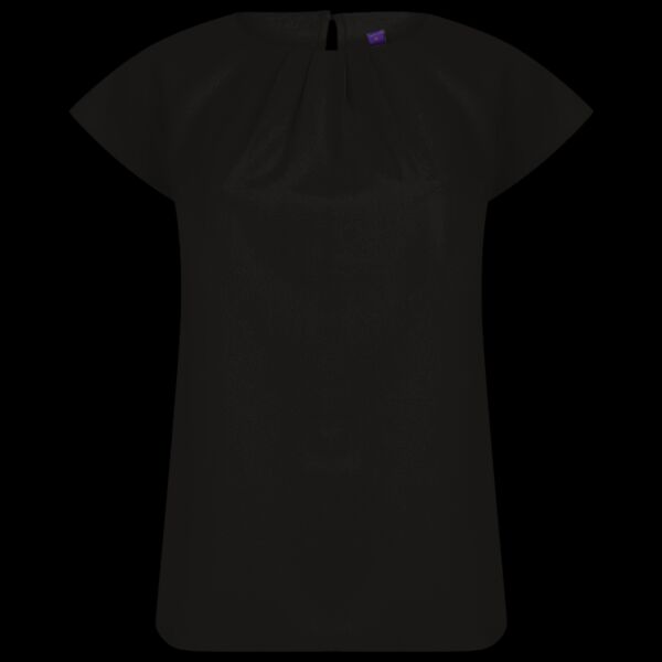 Henbury Ladies Pleat Front Short Sleeve Blouse Thumbnail