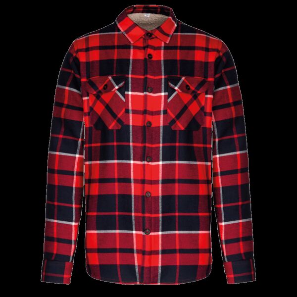 Kariban Sherpa Lined Checked Shirt Jacket Thumbnail