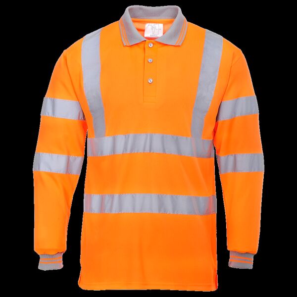 Portwest Hi-Vis Long Sleeve Polo Shirt Thumbnail