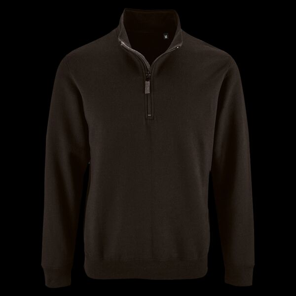 SOL'S Stan Contrast Zip Neck Sweatshirt Thumbnail