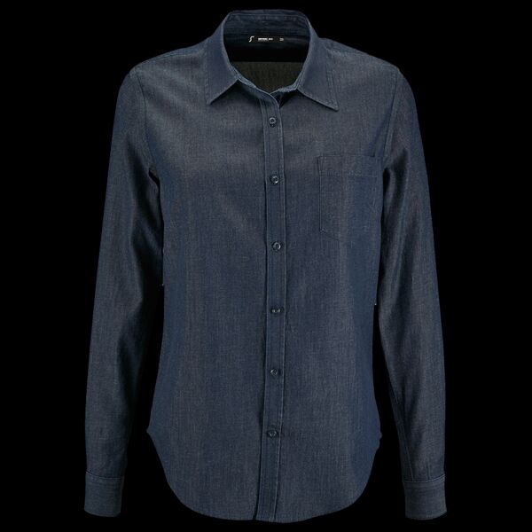 SOL'S Ladies Barry Long Sleeve Denim Shirt Thumbnail
