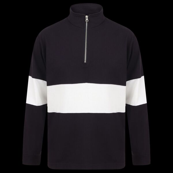 Front Row Panelled 1/4 Zip Neck Top Thumbnail