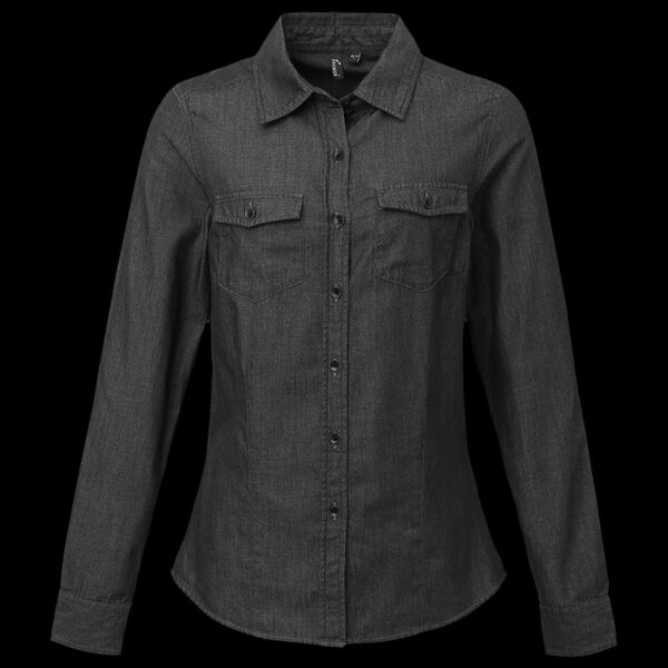 Premier Ladies Jeans Stitch Denim Shirt Thumbnail