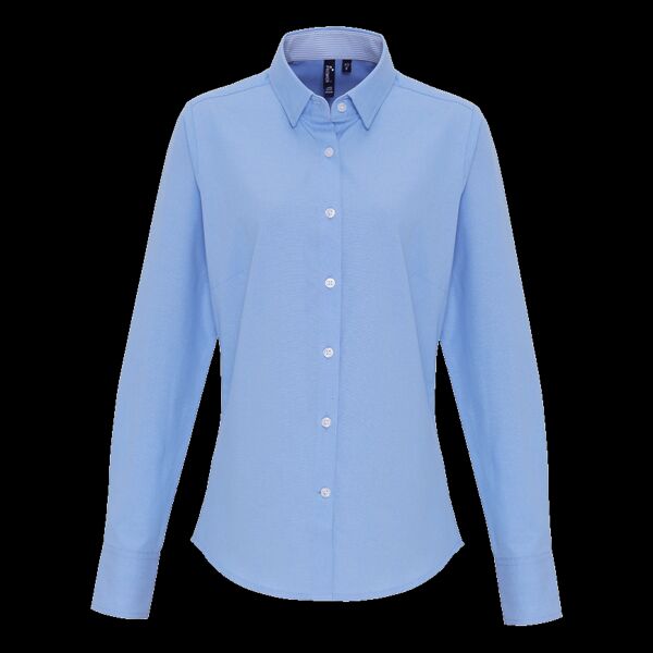 Premier Ladies Long Sleeve Striped Oxford Shirt Thumbnail