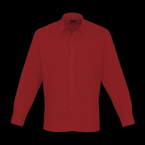 10 x Premier Long Sleeve Poplin Shirt Thumbnail