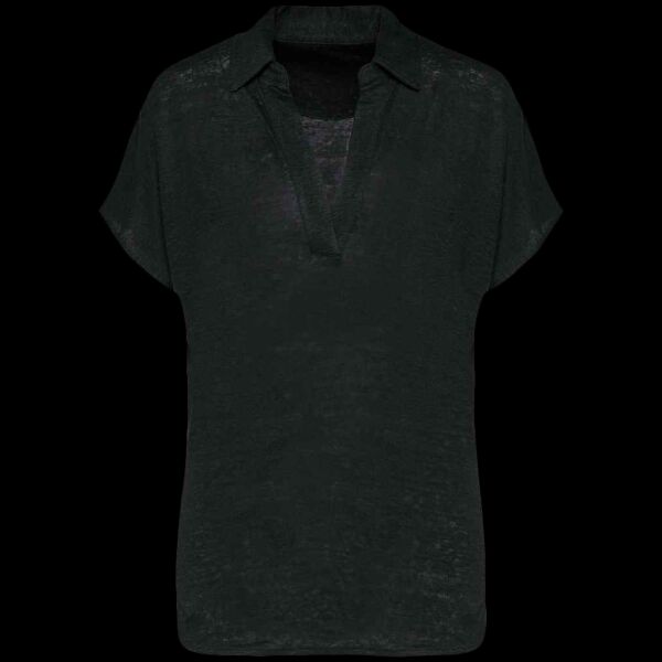 Spasso Ladies Linen Polo Shirt Thumbnail